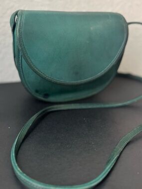 RARE vintage Coach green Crossbody Saddle Bag -